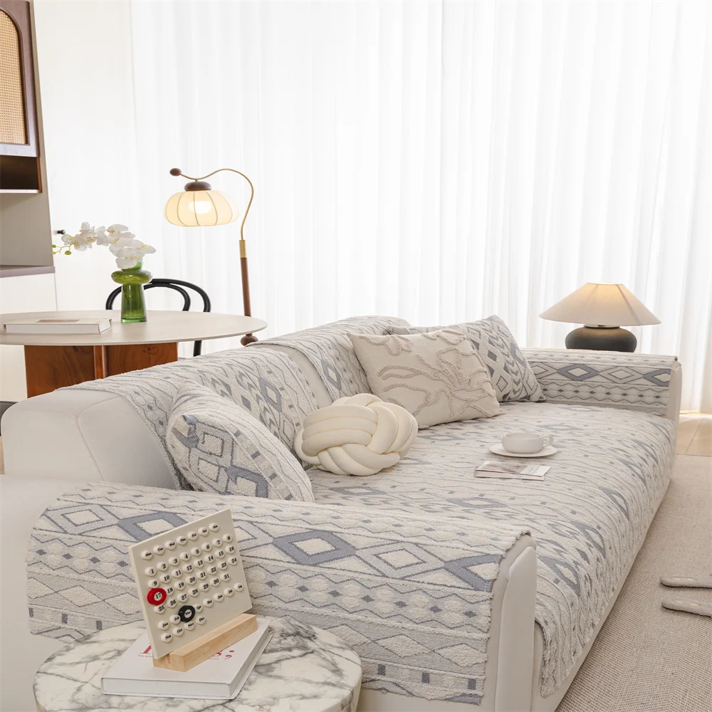 2026 New Autumn and Winter Thickened Light Luxury Non-slip Anti-cat Scratch Non-stick Wool Sofa Cushion Cover Back Towel