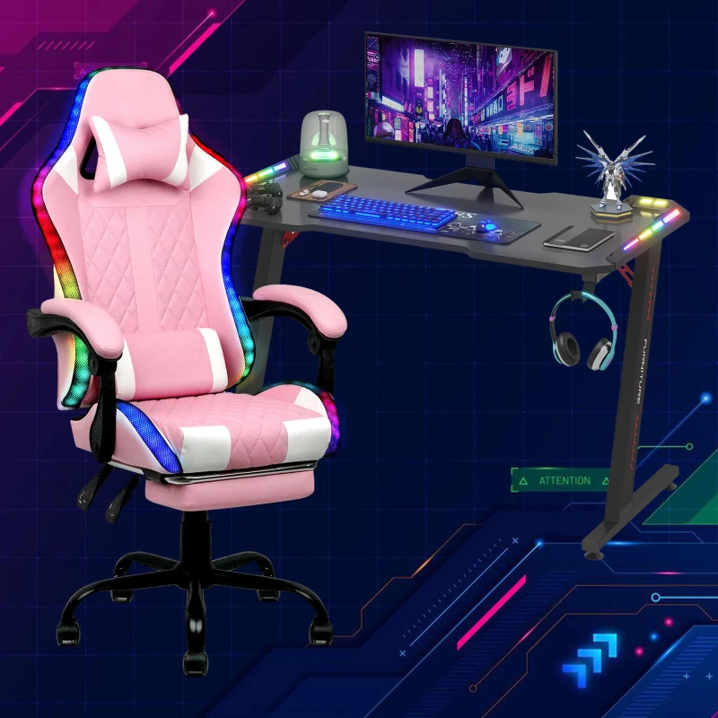 الجملة طاولات وكراسي مريحة سوداء مجموعة عالية الجودة RGB كرسي الألعاب مخصص رخيصة ألعاب الجدول