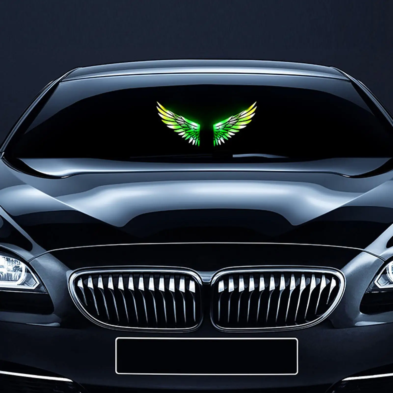 Solar Powered Car Light Solar Suction Cup Neon Decoration Lamp Cartoon Wings Car Window Light For Drivers Enthusiasts Women Men