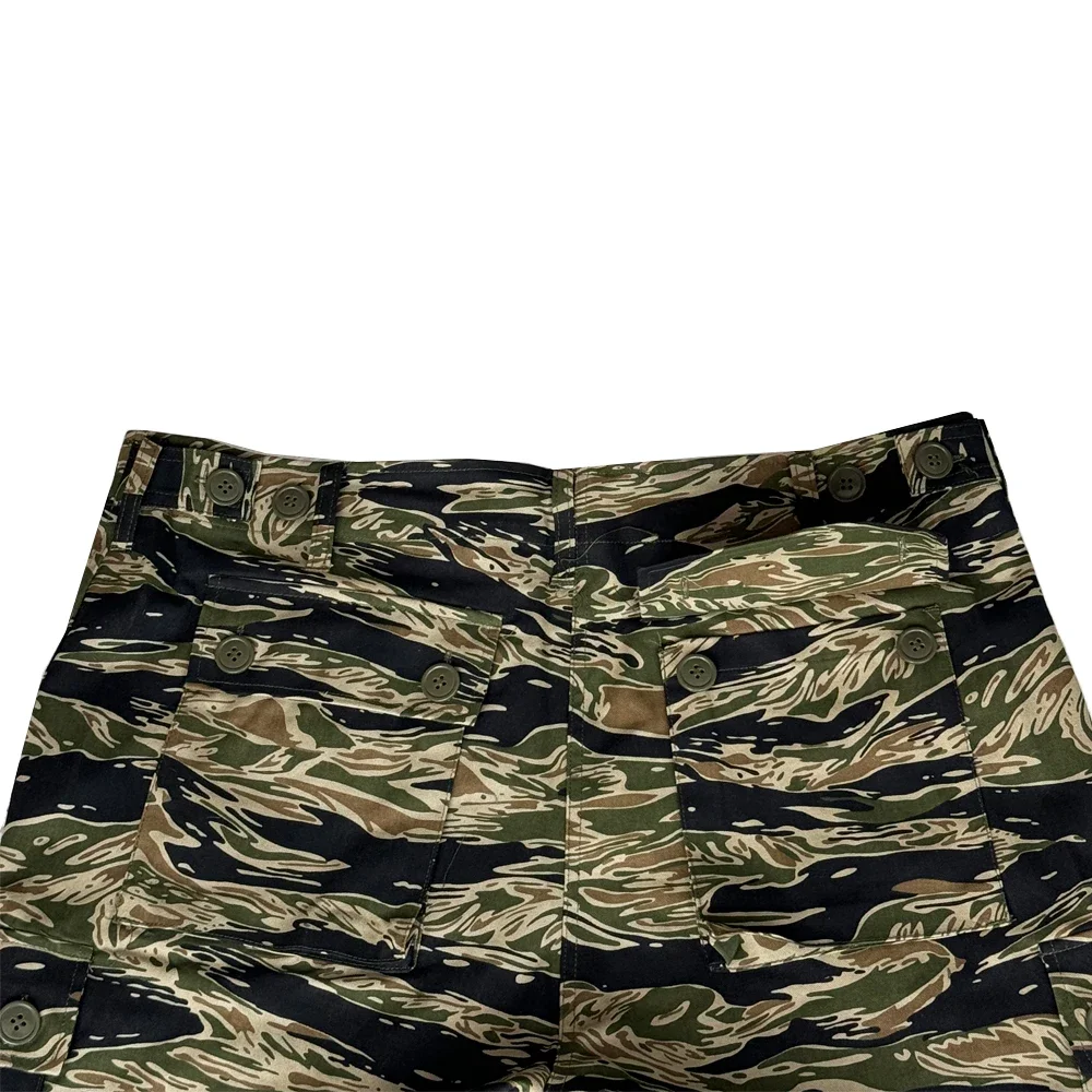 Pantaloni WW2 US Pantaloni mimetici Tiger Spot per uomo WW2 Vetnam War Camo Cargo Abbigliamento outdoor, Pantaloni sportivi da allenamento TCU retrò