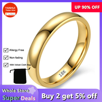 Sale at a loss! Never Fading Original Golden Gloss Stainless Steel Rings For Women and Men Simple Couple Engagement Gift Jewelry