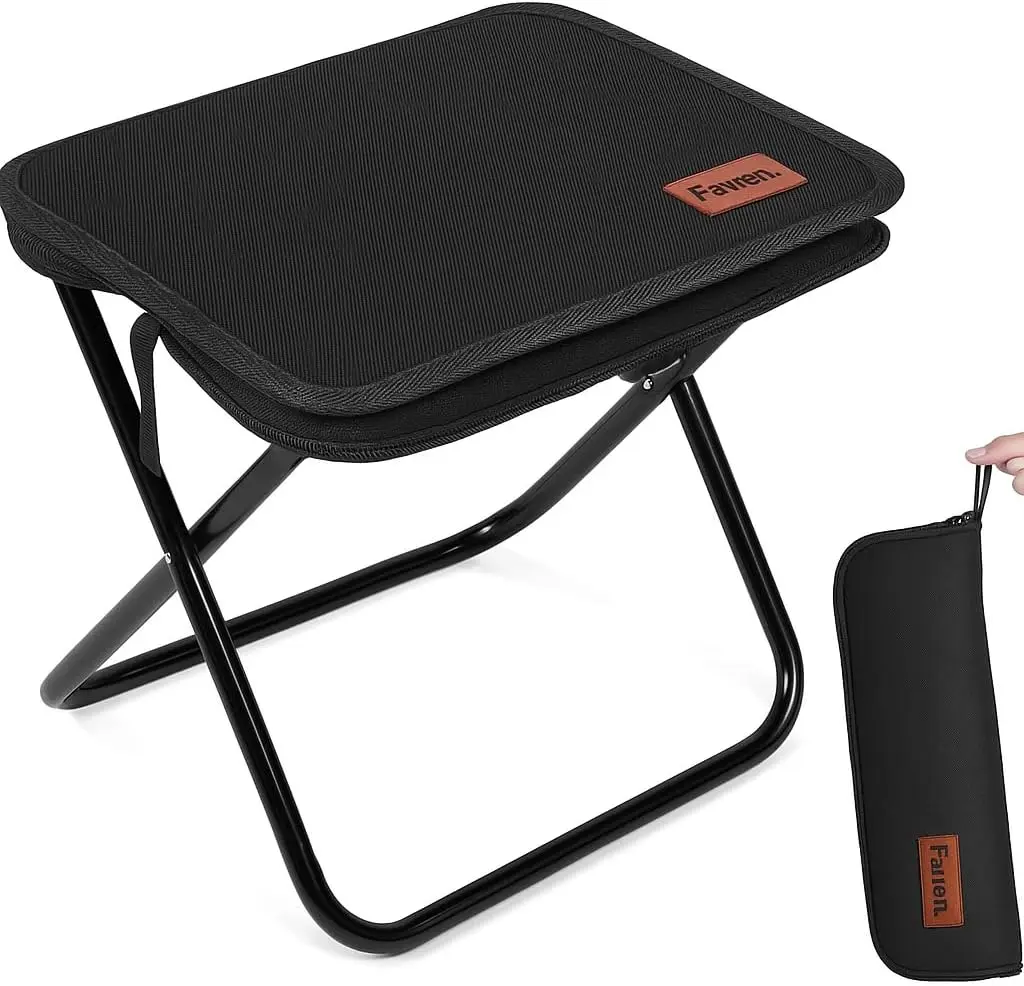 

Portable Folding Stool Chair, Lightweight Compact Camping Stool with Carry Bag, Heavy Duty 265 lbs for Hiking Backpacking Travel