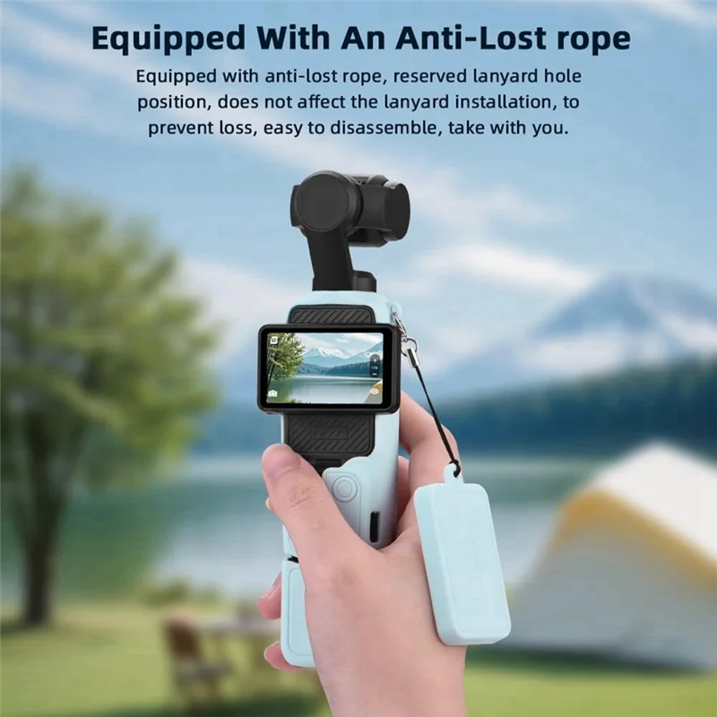AA87 Funda para DJI Osmo Pocket 3 Funda protectora de silicona suave con funda para el cuerpo, cubierta protectora de lente, fundas de agarre A-Blue
