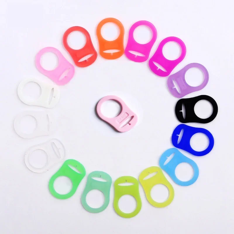 5PCS Baby Dummy Pacifier Holder Clip Adapter for Ring Multi Colors Silicone Button Manual DIY for Newborn Baby Accessories