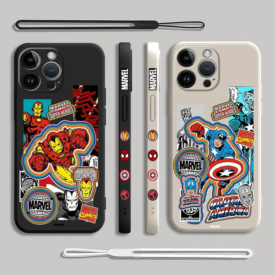 Marvel Super Hero Phone Case for Apple iPhone 16 15 Plus XS Max 14ProMax XR 11 SE 13 Pro 8 7 12 Mini Silicone Soft Cover