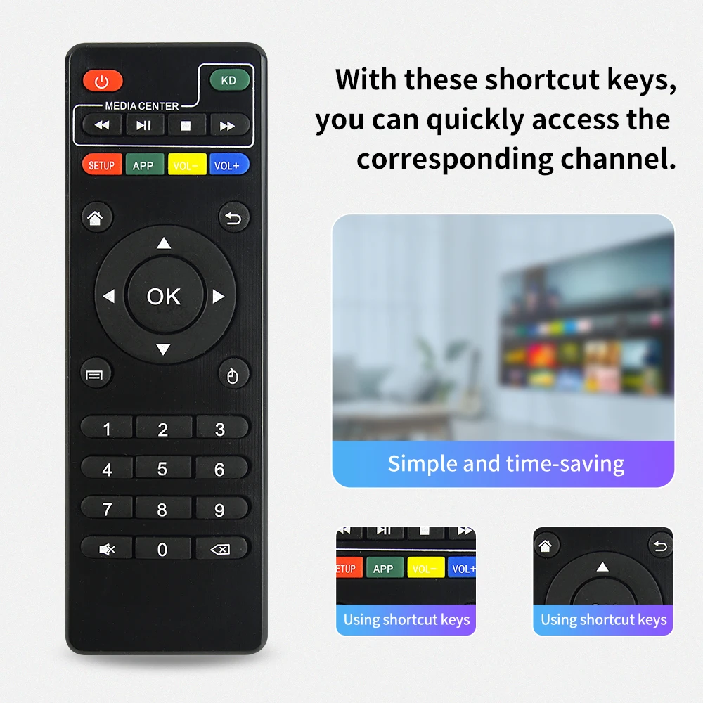 X96 Mini Replaced Universal Android TV Box Remote Control,for MXQ Pro 4K,T95M,T95N,T95X,MX9,H96,H96 pro+ Android TV Box,KODI Box