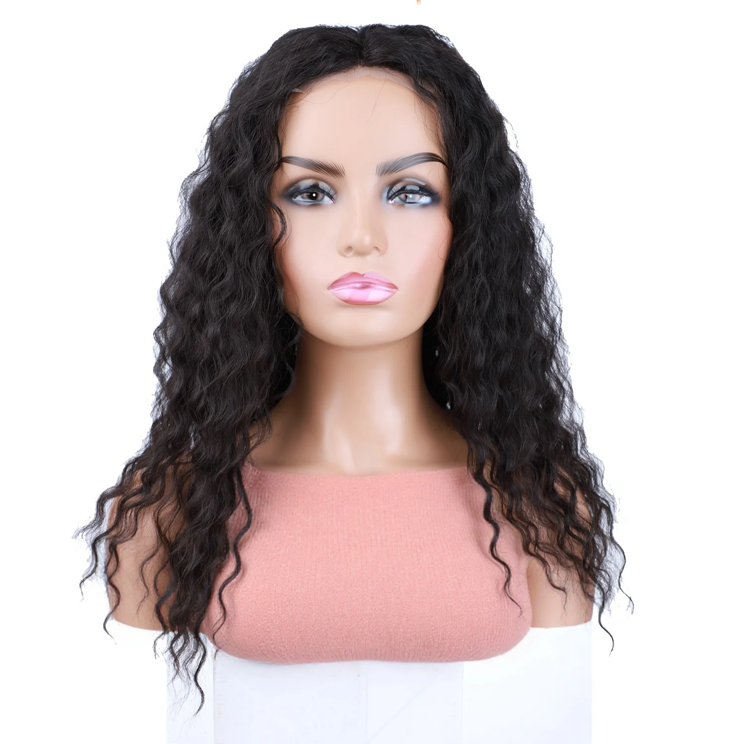 

Lydia Long Synthetic Lace Head Line Wigs for Women Water Wavy Heat Resistant Fiber Mixed Hair Curly Wig Blonde Daily&Party