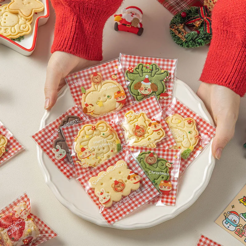 Christmas Resealable Cookie Bags, Clear Food Grade Treat Bags for Baking Homemade Party Favor  500pcs