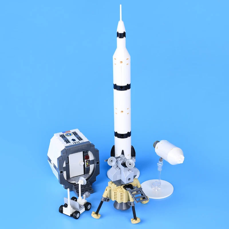 MOC Spacecraft Rocket Building Blocks US Decompression Chamber Saturn Probe Bricks Toys Kids Gift