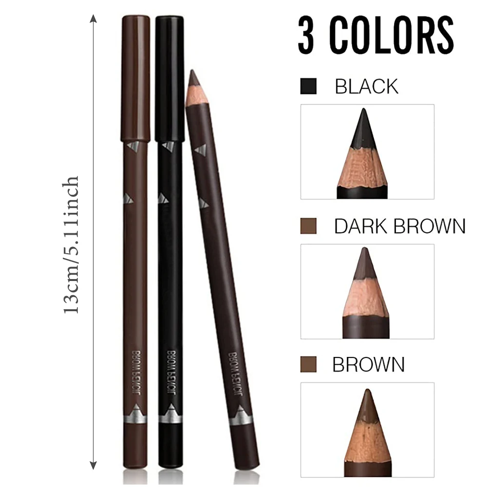 6pcs Eyebrow Eyeliner Pencils Makeup Waterproof Eye Brow Pen Long-lasting Nice Color Natural Black Brown Cosmetic Beauty Tools