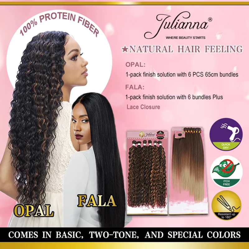 Julianna High Quality Long Smooth Bio Protein Yaki Straight Organic Synthetic Weft Packet Extensions Hair Bundles With Closures