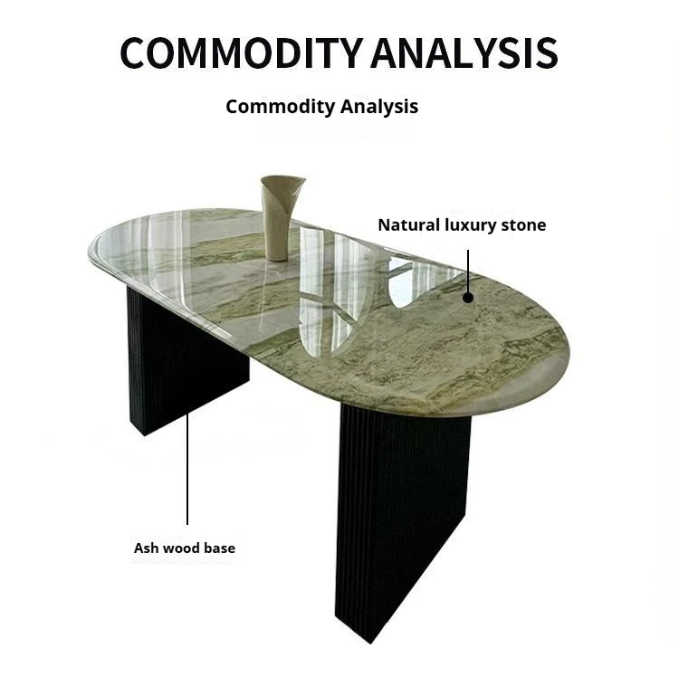 Picture 5: Customizable Waterproof Marble Dining Table, Easy Clean Modern Rectangular Table for Dining & Rest Area