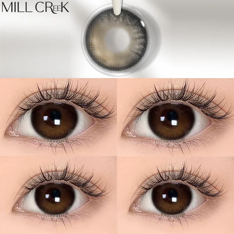 MILL CREEK 2PCS Natural Brown Contact Lenses for Eyes High Quality Eyes Color Contacts Lenses Makeup Beauty Big Pupil Yearly Use