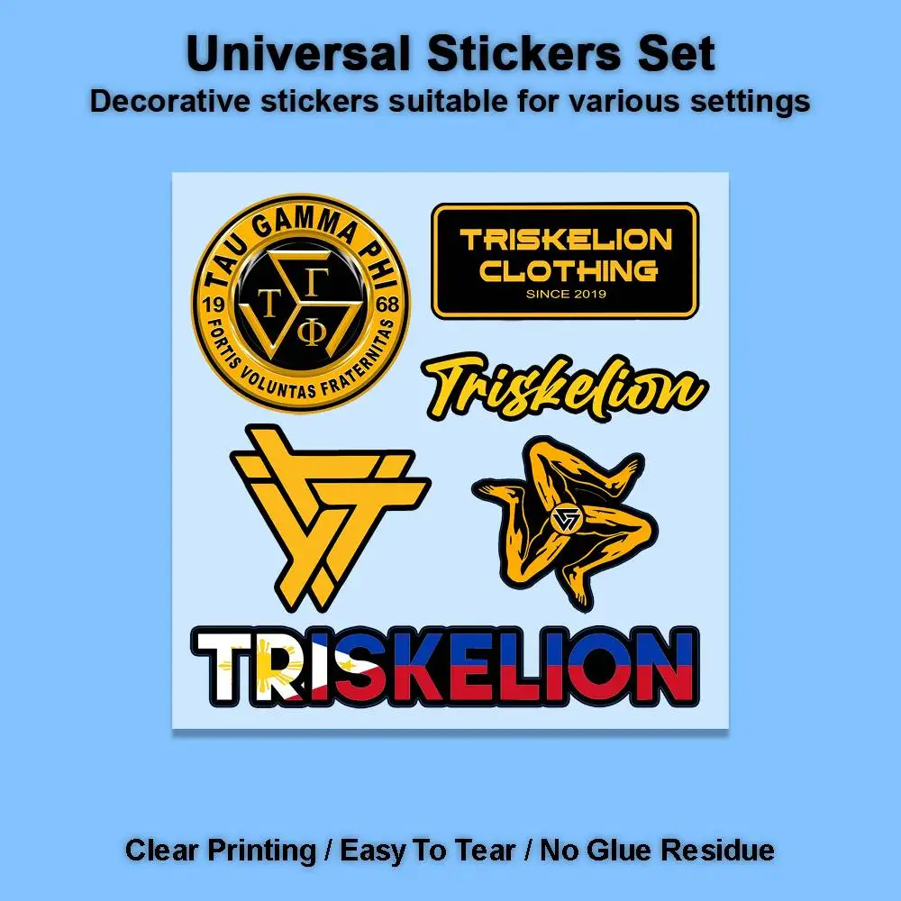 Golden Geometric Pattern Vinyl Stickers, Philippines Flag Color Decor Decals for Skateboard Laptop Motorcycle Helmet DIY