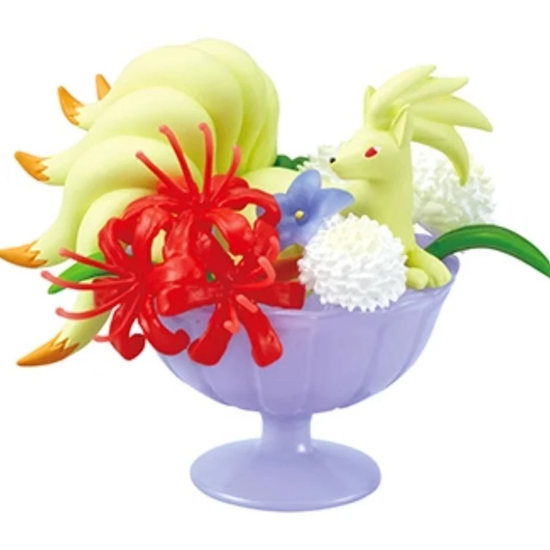 ReMent 포켓몬 픽시 플라워 티 컵 피카추 Ninetales Eevee Bulbasaur Collectible Desktop Decorations
