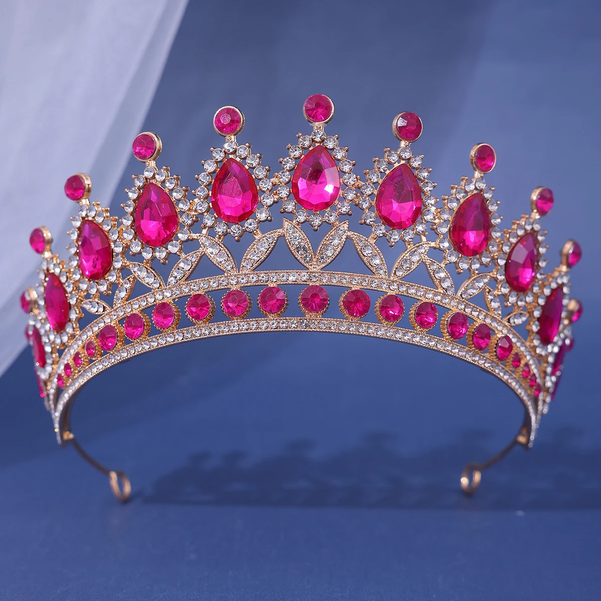 High-End Luxe Bruiloft Bruids Tiara Kroon Kristal Diadeem Voor Vrouwen Haarversieringen Hoofd Sieraden Accessoires