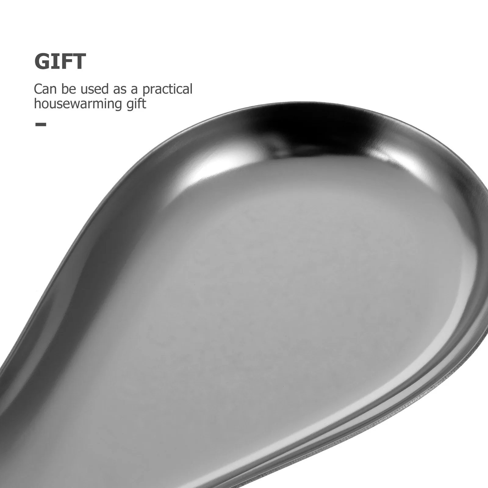 

2Pcs Smooth Surface Spoon Rest Convenient Storage Desktop Household Decor Spoon Metal Rest Delicate Scoop Holder