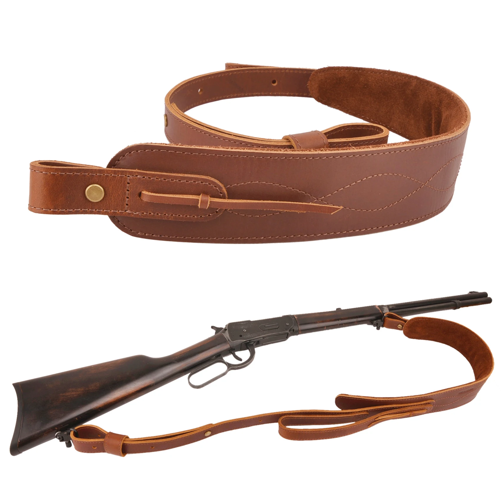 Brown Black Handmade Gun Leather Sling Shotgun Strap Shoulder Sling For Shooting Hunting Gifts