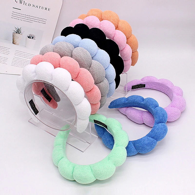 Large Wide Velvet Twist Sponge Headband Padded Hair Hoops Hairbands For Women Girl Wavy Braided Headbands Hair Accessories