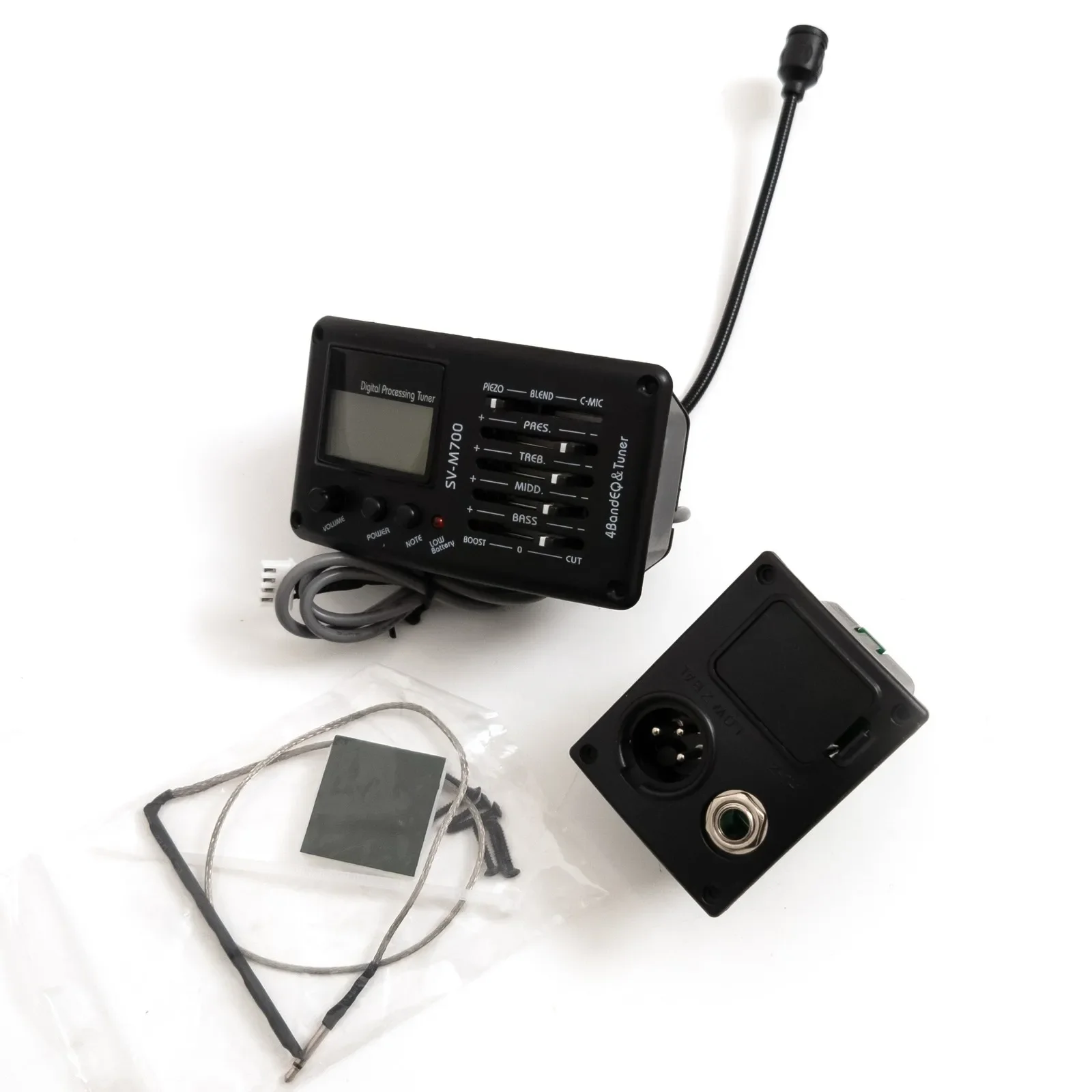 

Передний усилитель звукоснимателя для акустической гитары, 4-полосный эквалайзер с тюнером, микрофоном, ЖК-дисплеем, громкостью, басами