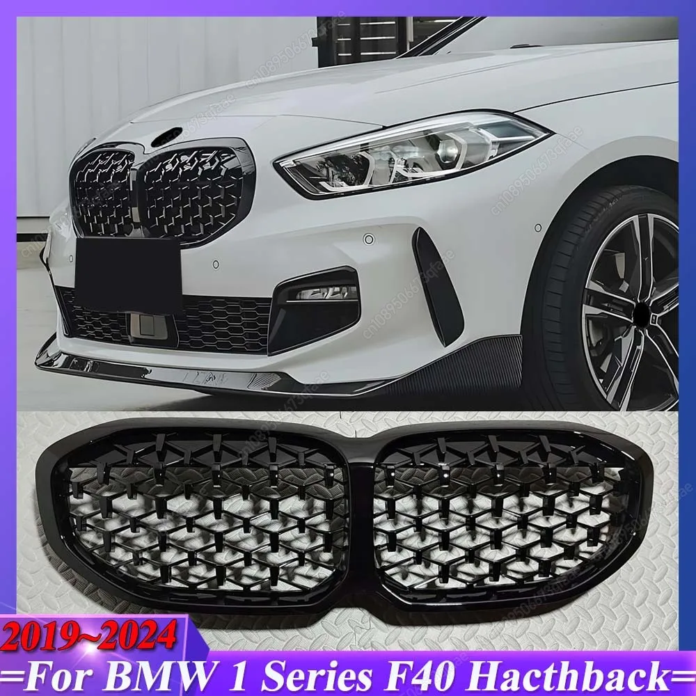 

For BMW F40 116i 118i 120i 128ti 116d 118d 120d M135i xDrive 2019-2024 Black Front Bumper Kidney Grill Grilles Body Kits Tuning