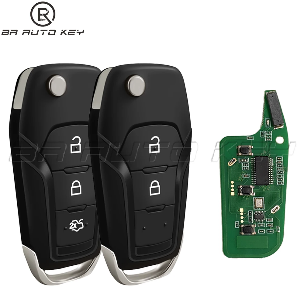 2buttons Flip Remote Car Key fob for Ford Ranger F130 F150 2015 2016 2017 2018 2019 433MHz With ID49 Chip EB3T-15K601-BA