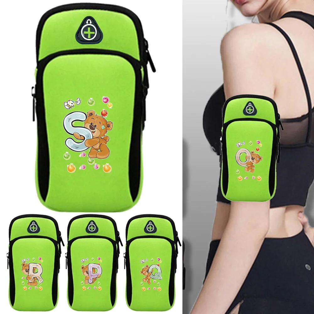 Sports Arm Bag Phone Accessories Fitness Bear Letter Series Phone Holder Waterproof Dustproof Breathable Sports Wrist Boxes