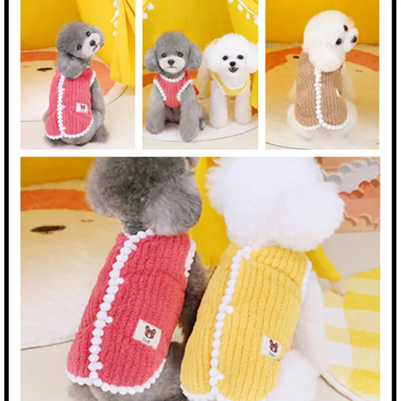 

Cute Pet Dog Vest Autumn & Winter Dog Clothes for Small Dog Cat Dog Clothes Warm Dogs Sweater Jacket Pet Clothes Costume