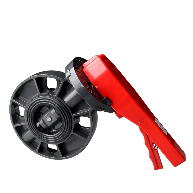 

PVC acid and alkali resistant chemical clamp UPVC butterfly valve turbine water supply handle flange plastic valve switch