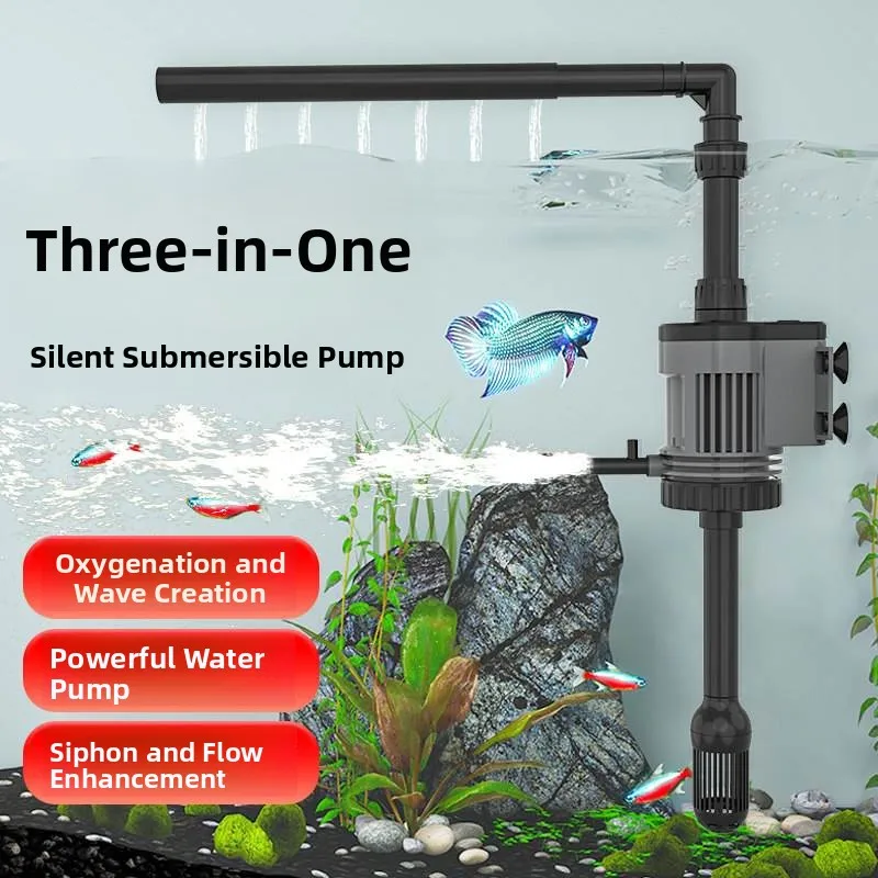 

Бесшумная система фильтрации для аквариума 3-в-1: оксигенатор, погружной насос, встроенная циркуляция воды, Coolmax, нержавеющая сталь