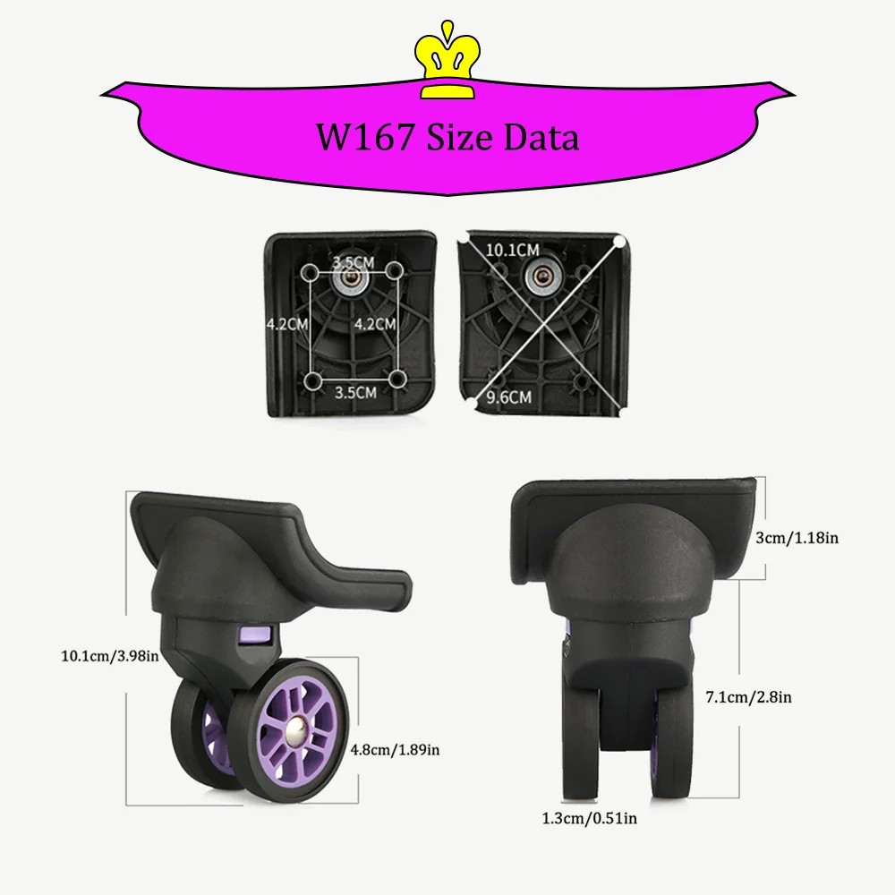 4 قطع عجلات أمتعة لحقائب السفر، عجلات بديلة مقاومة للضغط لحقائب السفر. #2