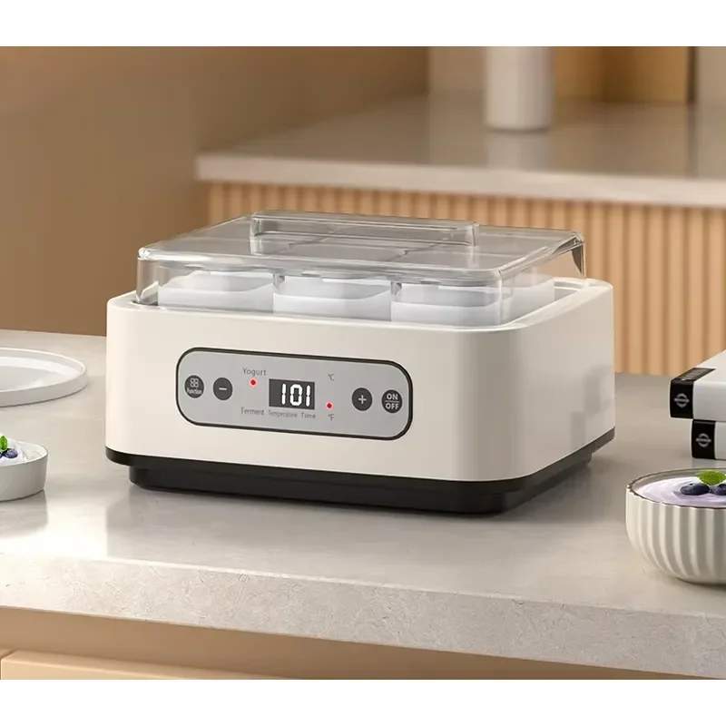 Automatic Yogurt Maker Machine Adjustable Temperature Time Control Professional Home Appliance With Glass Jar For Ice Cream