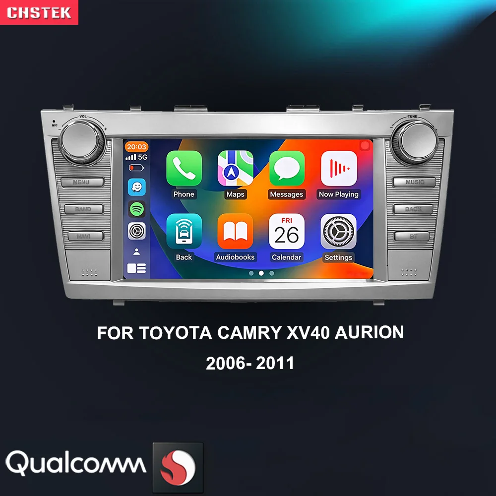 CHSTEK Android 14 CarPlay Car Stereo For Toyota Camry XV40 Aurion 2006-2011 GPS Navi Android Auto DSP WiFi Bluetooth RDS Radio