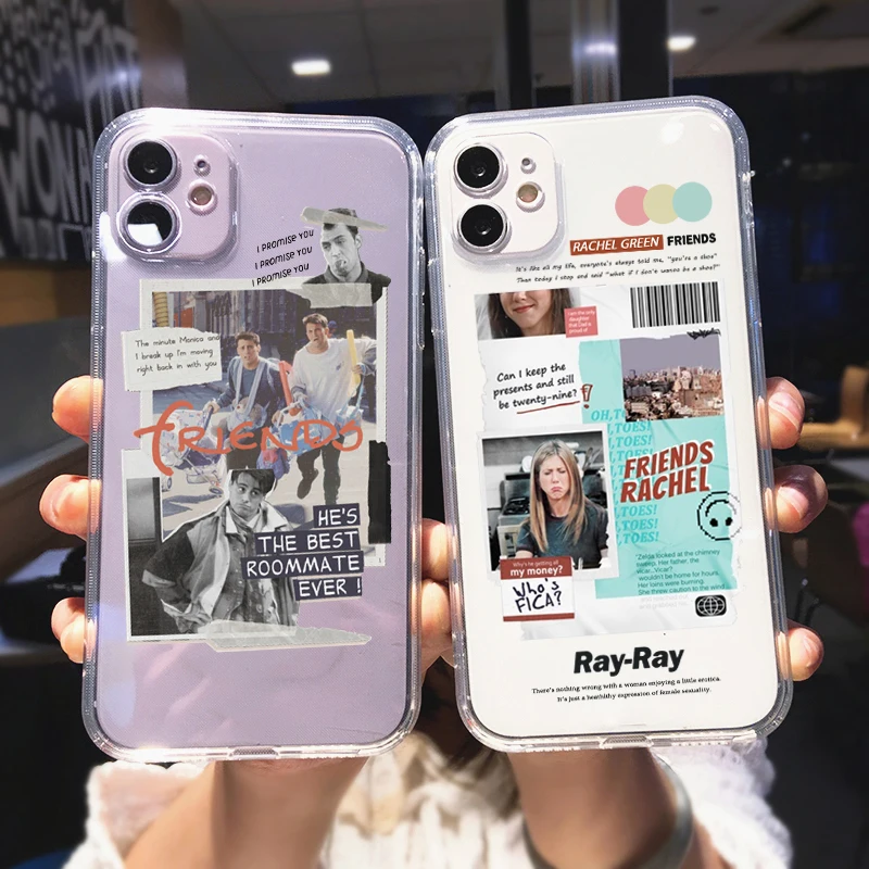 ZUIDID Fashion TV show Friends Phone Case For iphone 11 14Pro 12 XS Max X XR 13 8 7 6Plus Label Transparent Soft TPU Cover Shell