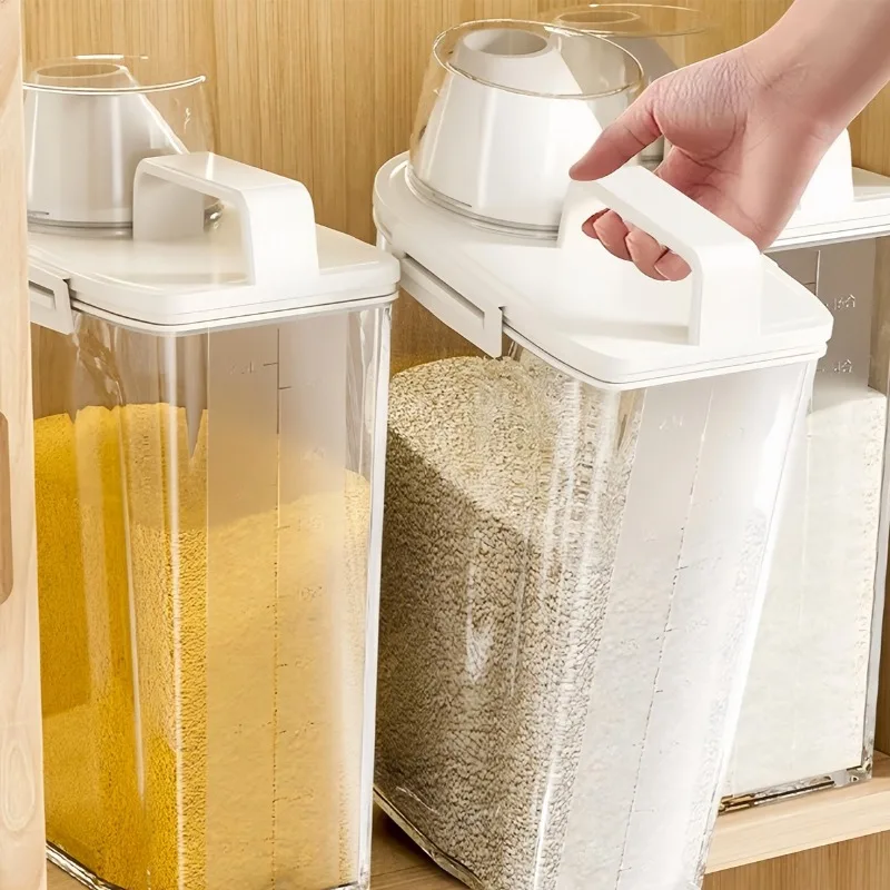 Seau de stockage d'aliments pour animaux de compagnie scellé avec une balance, personnalisé, pour aliments pour chats et chiens, anti-humidité, fournitures pour chiens