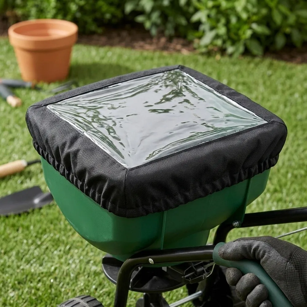 Broadcast Spreader Cover 36x43cm Waterproof For uv Resistant PVC Nylon Material with Transparent Window for Easy Monitoring