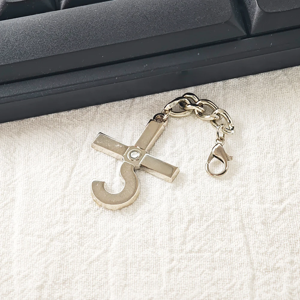 Band-Musik-Schlüsselanhänger-Set, modifizierter Bären-Smile-Face-Metallanhänger, Schlüsselring, Kreuz, Geschenk für Musikfans, Schmuck – Detail 6