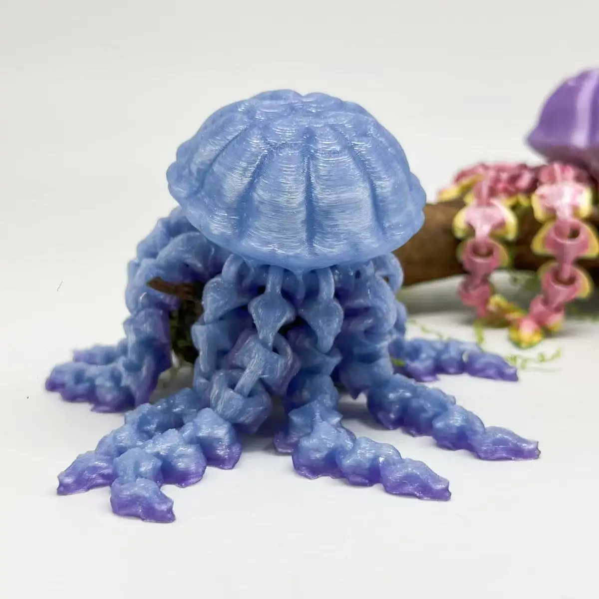 

16cm Large 3D Printed Jellyfish Model Creative Joint Movable Marine Animal Figurer Home Office Desktop Gifts New Aquarium Decors