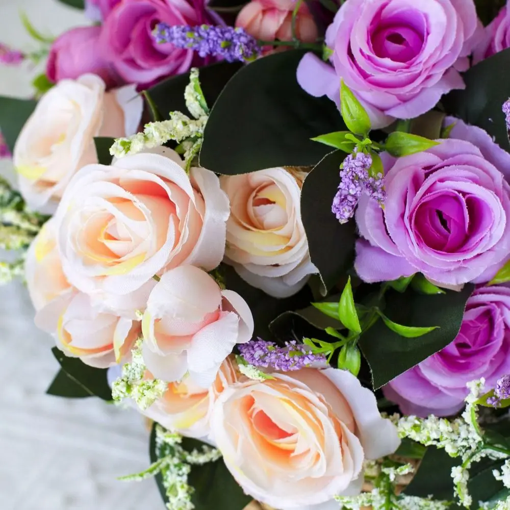 

15 головок, настоящий счастливый цветок, 6 цветов, подарок для фотосъемки, цветы на день святого Валентина, мини-цветы розы, декоративные для дома