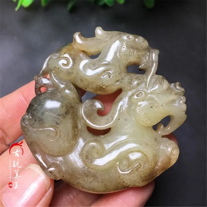 Collectable Jade Xiuyu Pixiu Beast Statues Brand Ancient Style Waist Pendant