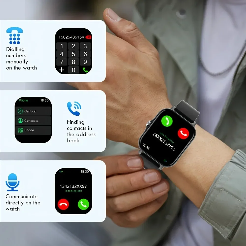 Monitor with Wireless Calling Custom Watch FacesMultiple Sports Modes Rechargeable BatteryNonWaterproof deal Gift for Holidays