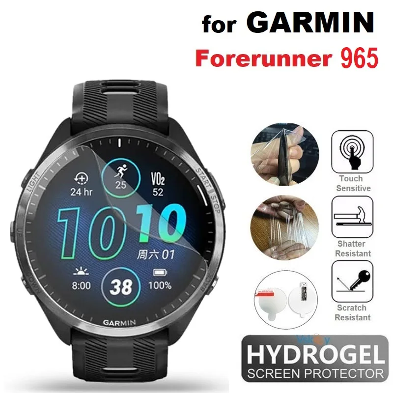 10PCS Soft TPU Hydrogel Film for Garmin Forerunner 965 Smart Watch HD Clear Screen Protector