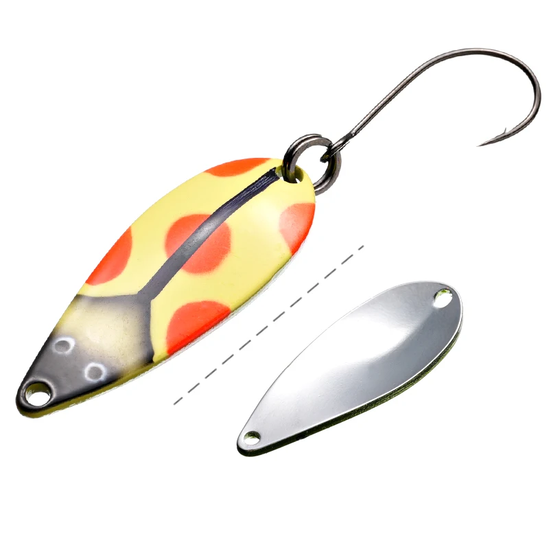 LTHTUG Natural Trout Copper Metal Spoon Fishing Lures 35mm 4.4g Artificial Bait Brass Spin Stream Lure For Perch Trout Chub SP43