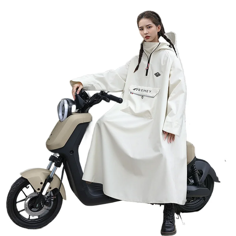 Unisex Heavy Duty Long Rain Poncho - Windproof & Anti-flapping Design for Motorcycle/Bike Riding, Free Shipping & Waterproof Bag