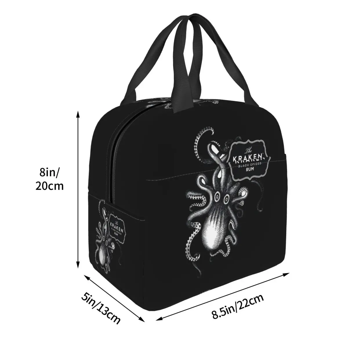 Kraken Rum Lunch Bags Insulated Bento Box Lunch Tote Resuable Picnic Bags Thermal Bag for Woman Girl Travel