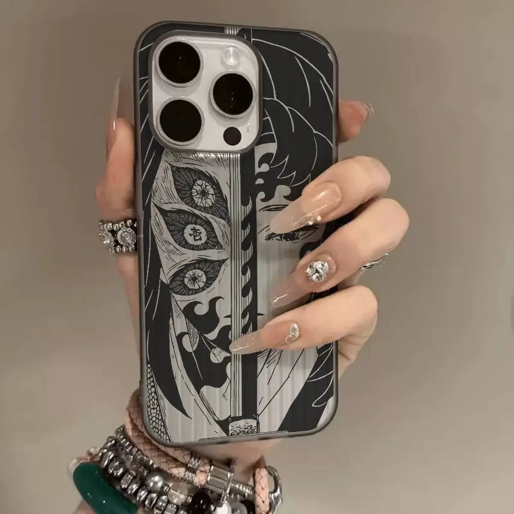 Funda de teléfono corrugada suave de Anime Demon Slayers para iPhone 11 12 13 14 15 16 17 Pro Max Plus cubierta de silicona ondulada