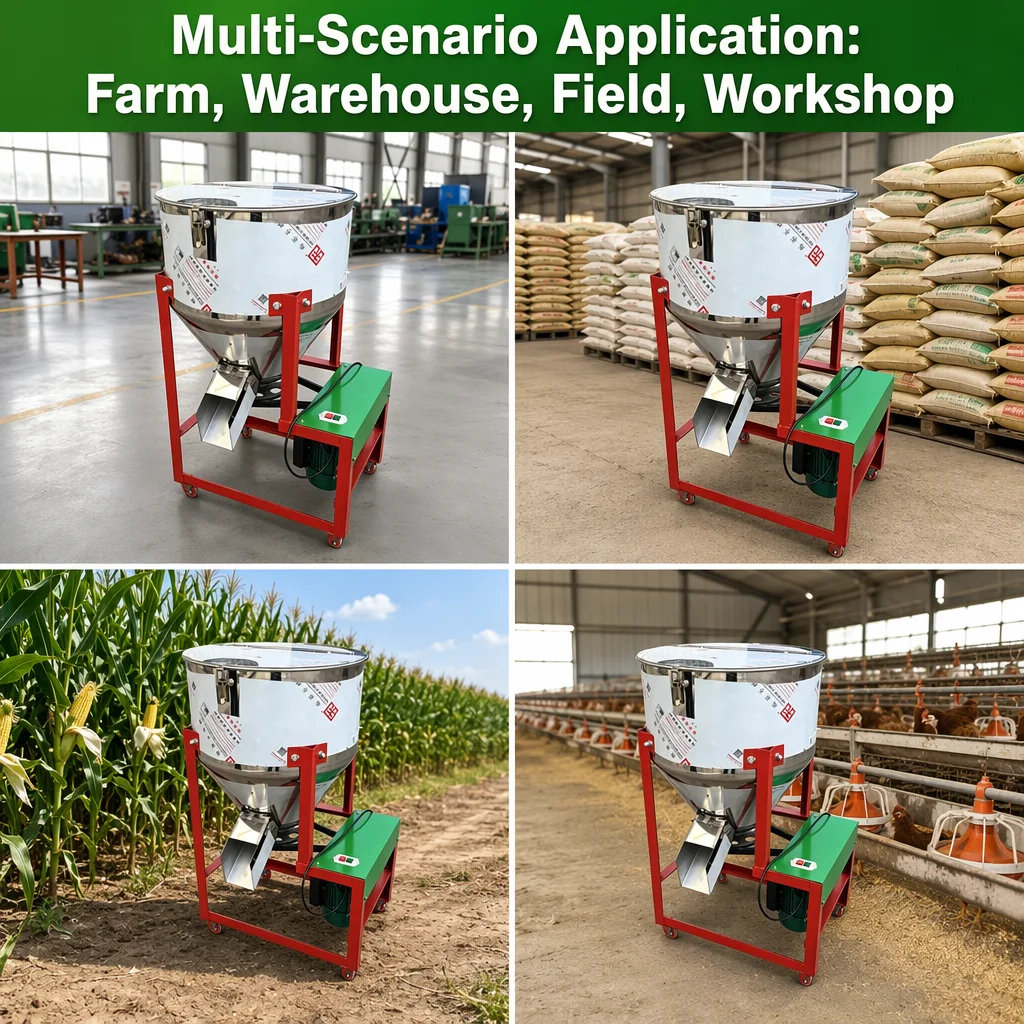 Vertical Stainless Steel Seed Mixer 100kg Electric Seed Dressing Machine Grain Coating Mixer for Wheat Corn Farm Agriculture