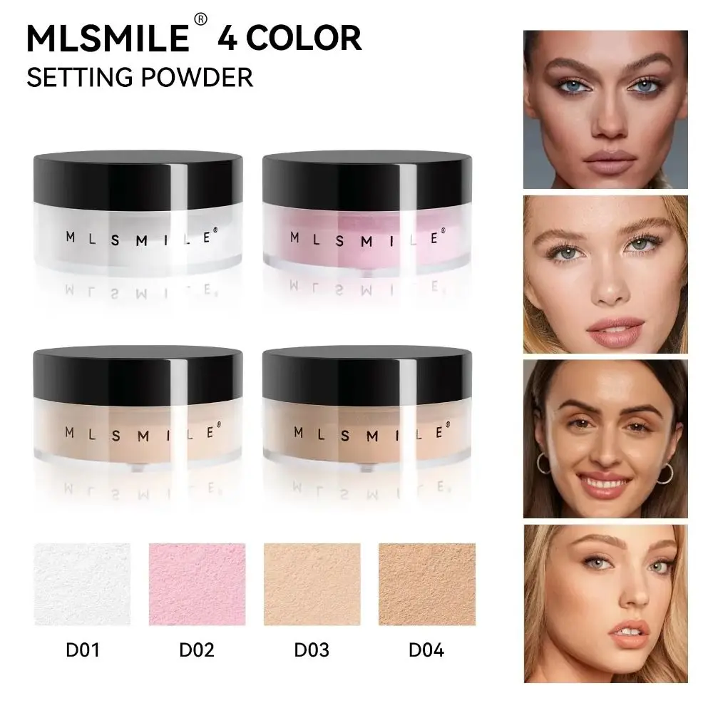 

New 4 Colors Matte Loose Powder Breathable Oil-Control Facial Powder Face Whitening Skin Finish Setting Powder Face Makeup