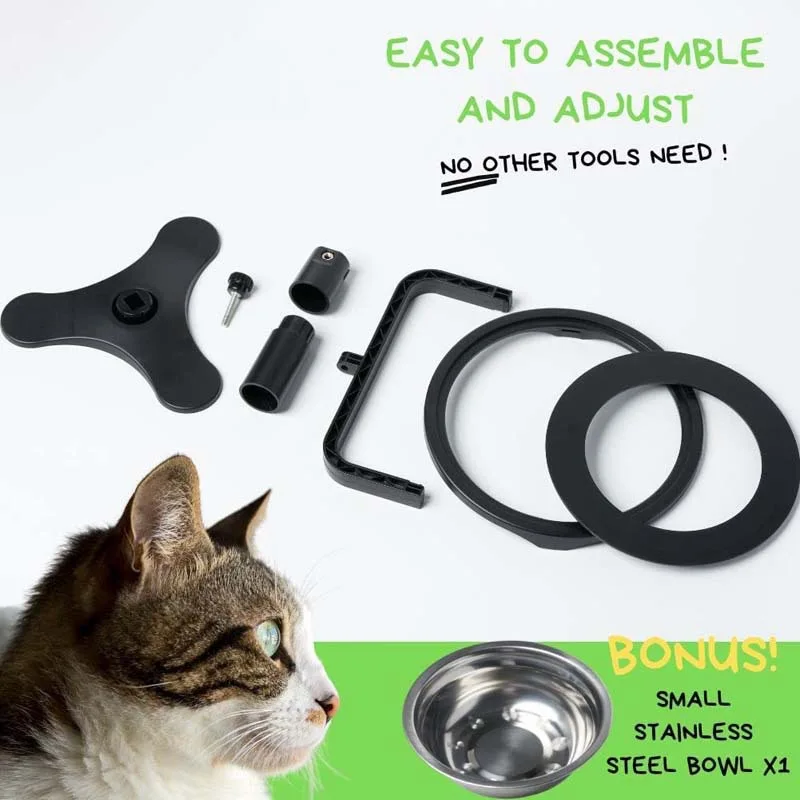 Dog Bowl Elevated Stand Cat Feeder Bowl Adjustable Height Stainless Steel Food Bowls Stand Feeders Table Pet Dog Accessories