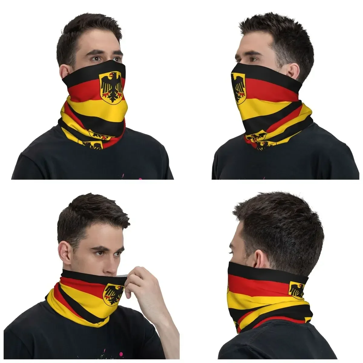 Custom Alemanha Flag Face Scarf para Homens e Mulheres, Pescoço Gaiter, Balaclava, Balaclava, Proteção UV, Headwear Patriótico Alemão, Bandeira da Alemanha